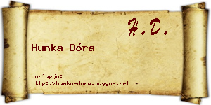 Hunka Dóra névjegykártya